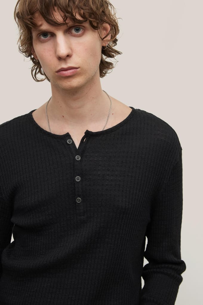 John Varvatos Hayes Regular Fit Ls Hen Black Größe: S | Longsleeves Outlet | Herren | Schwarz