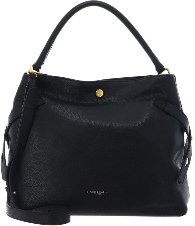 GIANNI CHIARINI Leren handtas schoudertas Claudette Hobo Bag Nero zwart