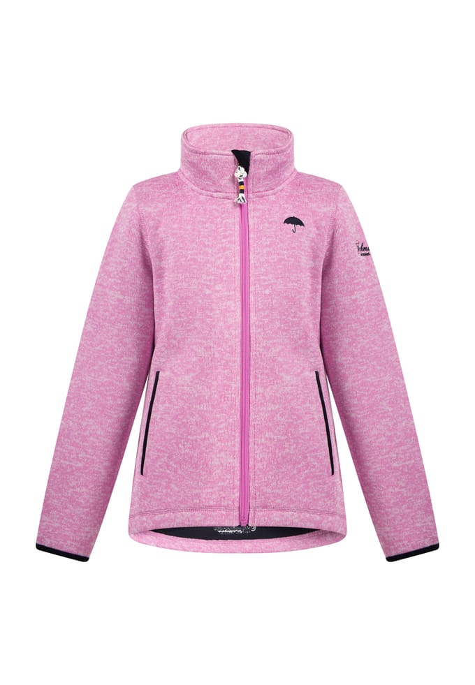 Schmuddelwedda Gebreide fleece jas Meisje Snoeproze melange-280