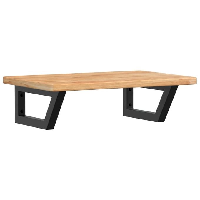 vidaXL - Badkamer - wandschap - staal - en - massief - eikenhout