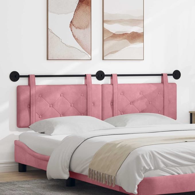 vidaXL - Hangend - hoofdbord - Roze - Fluweel