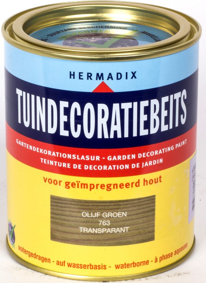 Hermadix Tuindecoratiebeits Transparant 763 Olijf Groen - 0.75 l