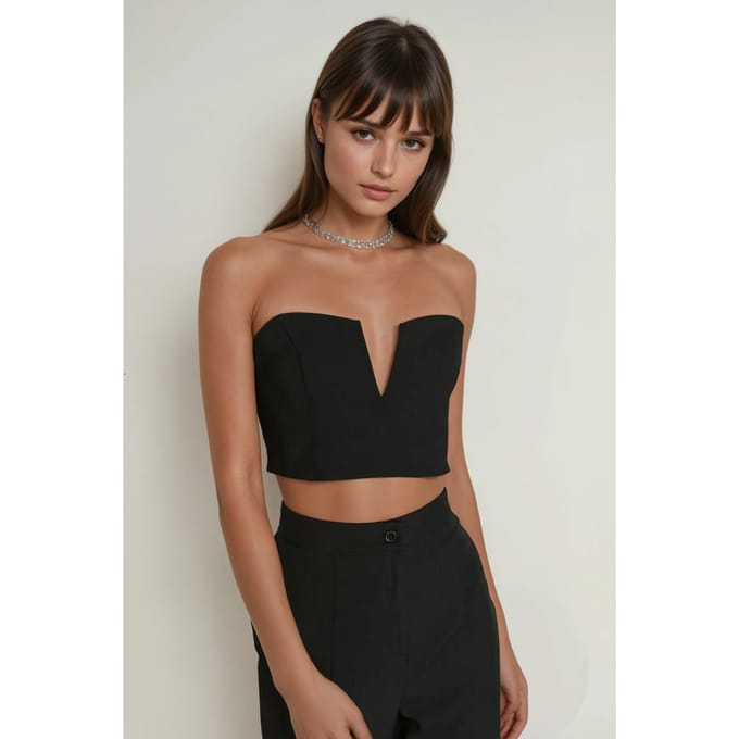Strapless Fitted Crop Top
