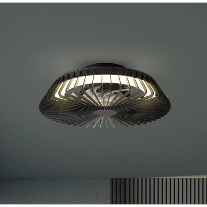 Mantra Iluminación LED plafondventilator Himalaya Mini, zwart, DC, stil, CCT