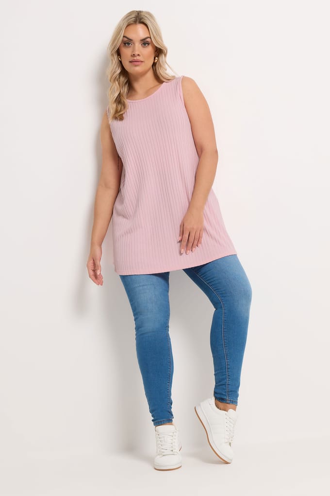 Yours Roze Zachte Vest Size 48