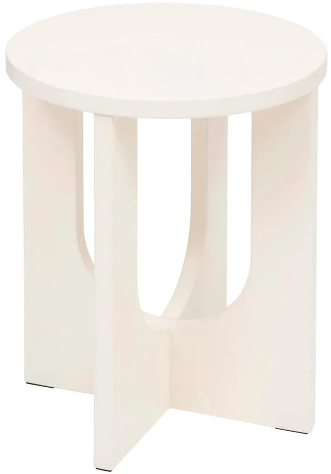 Atmosphera Bijzettafel/salontafel Bloom - wit - MDF hout - rond - Planten verhoger