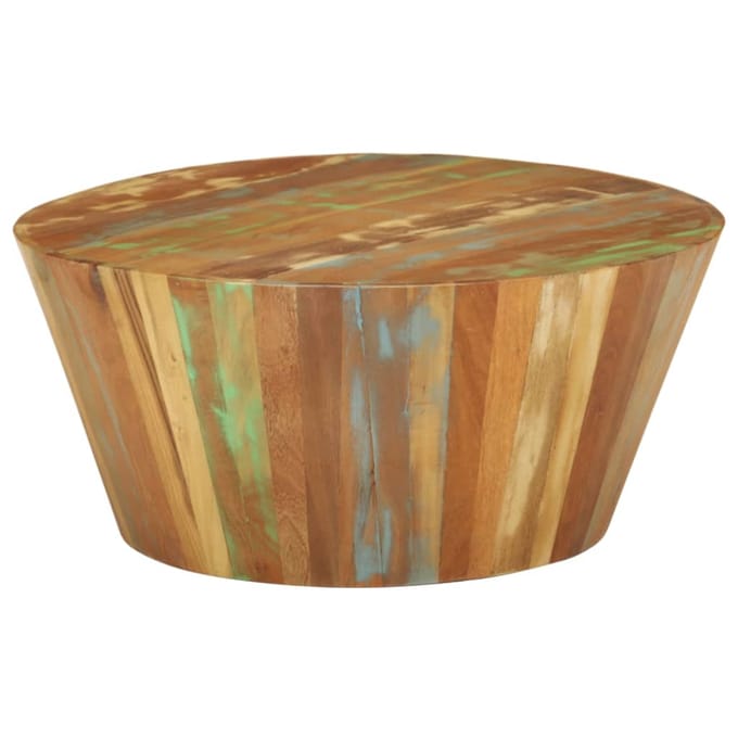 vidaXL - Salontafel - Ø65x31 - cm - massief - gerecycled - hout