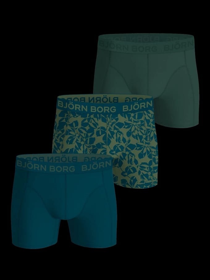 Bjorn Borg Boxers 3Pack Stretch Groen - Maat L - Heren - Boxershorts