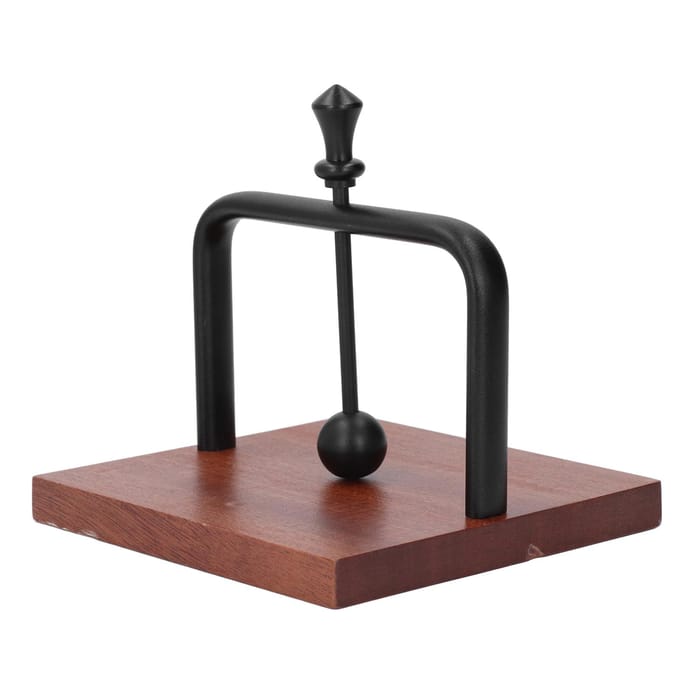 Porte-serviettes de table avec boule de levage Base en bois massif Support en métal Distributeur de serviettes pour la maison argenté