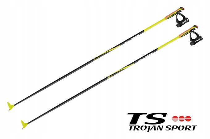 Leki CC 450 Carbon Langlaufski Stokken 145 cm Neon Geel