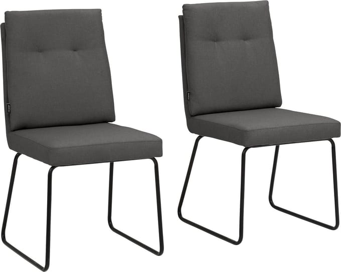 Irene-Eetkamerstoel - Antraciet Microvezel - Set van 2