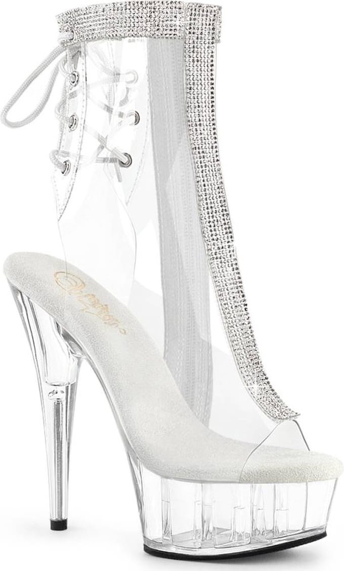 Pleaser - DELIGHT-1018C-2RS Plateau Laarzen - US 6 - 36 Shoes - Transparant