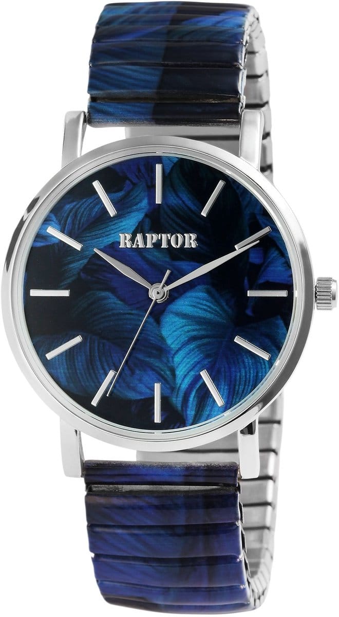 Raptor Herenhorloge siliconen JW20204 met echte leren band, 5ATM, basic, modern, zakelijk