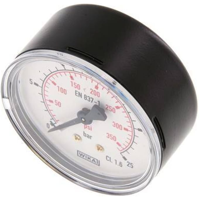 0..25 Bar Manometer Achteraansluiting Staal/Messing 63 mm Klasse 1.6