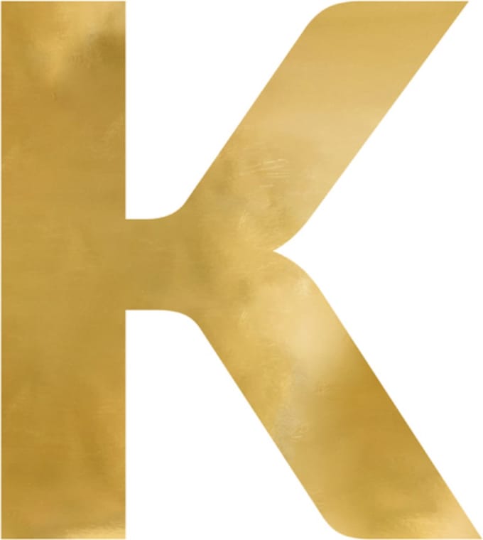 Partydeco - Spiegel Letter K Goud - 54 x 60 cm