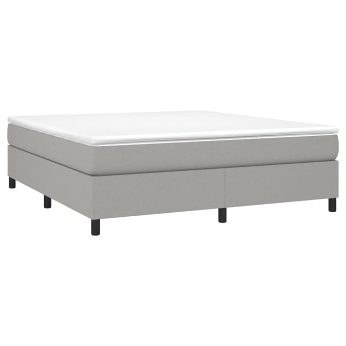 vidaXL - Boxspring - bed - stof - lichtgrijs - 180x200 - cm