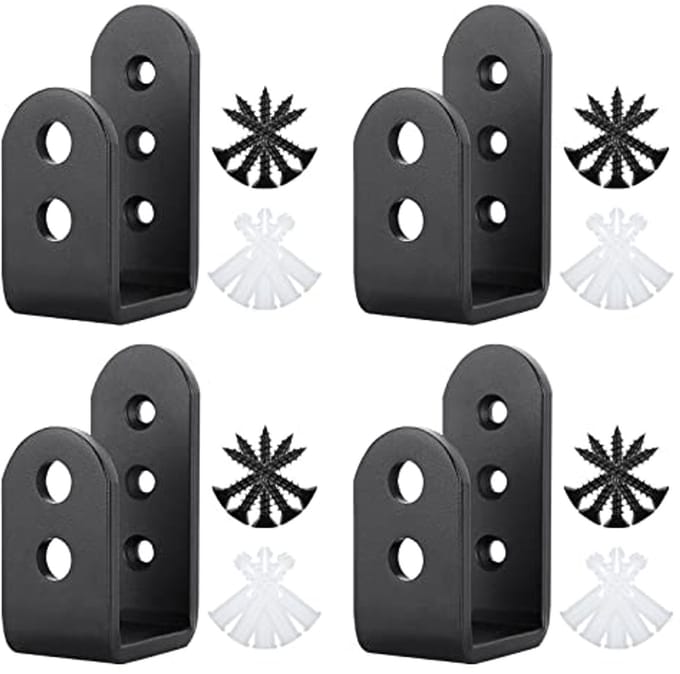 Stevige Zwarte Ijzeren U Beugels voor Deur Beveiliging - 4 Stuks