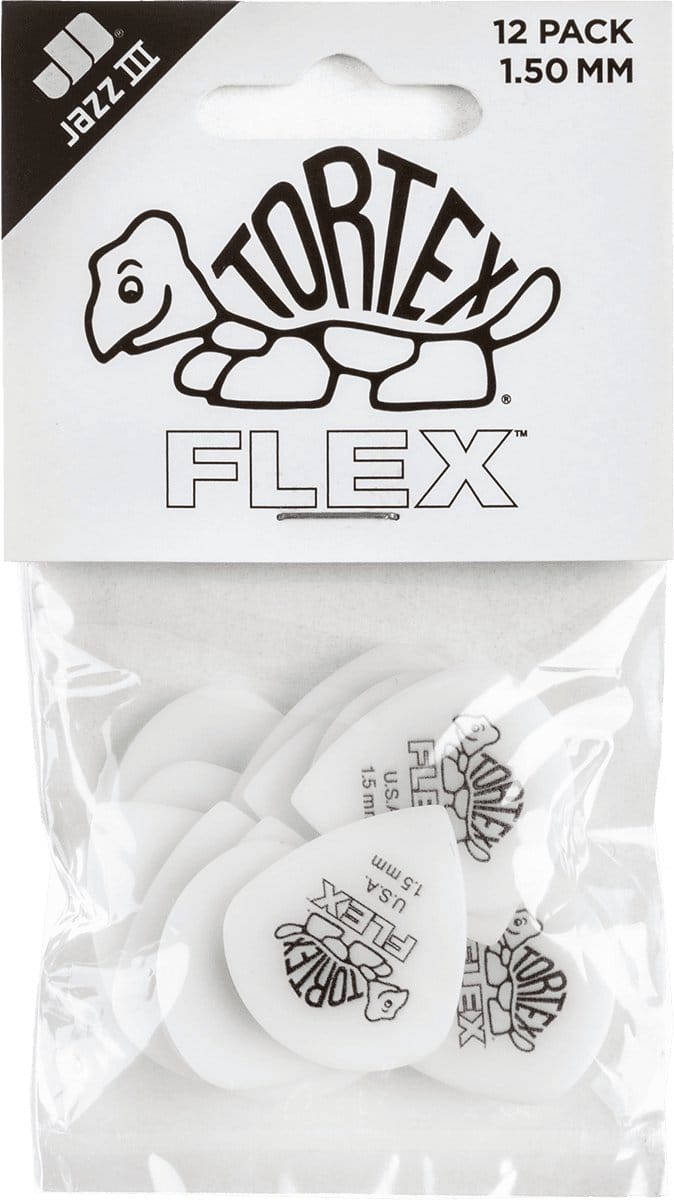 Jim Dunlop Tortex Flex - Plectrums - Jazz III - 1,50 mm - Player's Pack