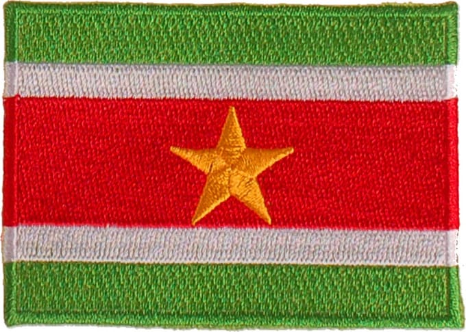 Strijkapplicatie 8x6cm vlag Suriname