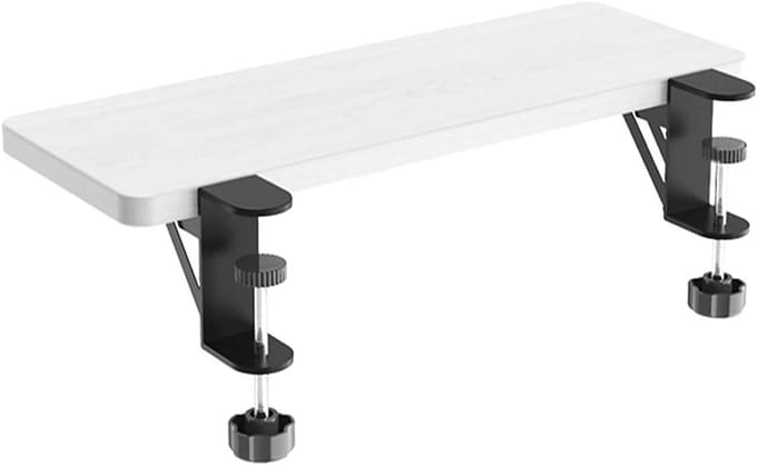 Toetsenbord Lade - Bureau Verlengstuk - Werkruimte Optimaliseren - Opvouwbaar Ontwerp - 55x24cm - Wit
