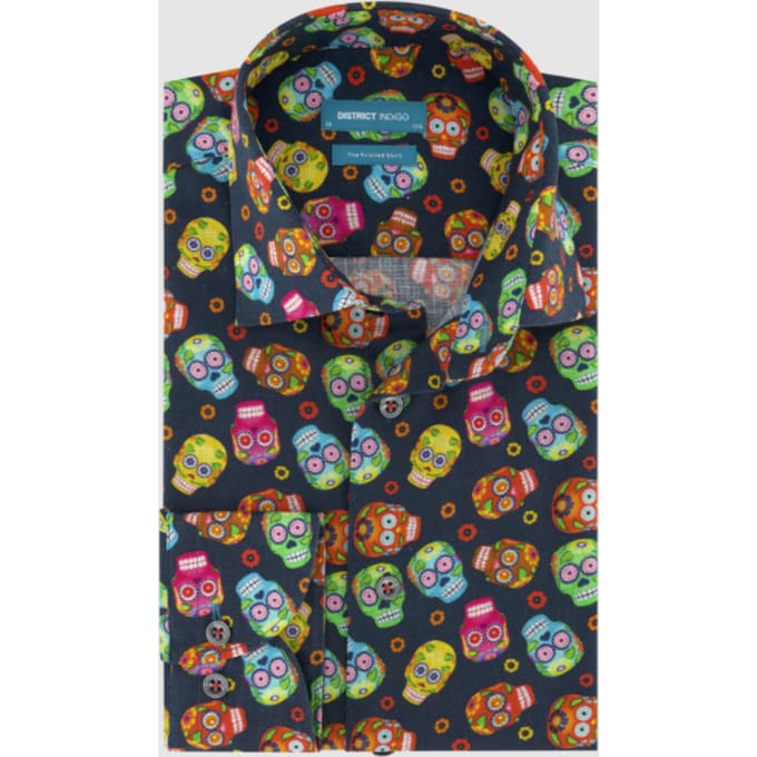 District Indigo Overhemd Print Multicolor (7.11.045.740 - 310)