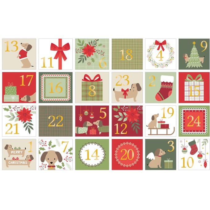 Sticker adventsnummers "Woofy Christmas"