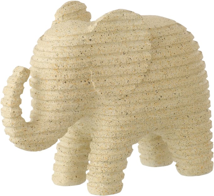 J-Line decoratie Olifant - polyresin - beige - large - 2 stuks