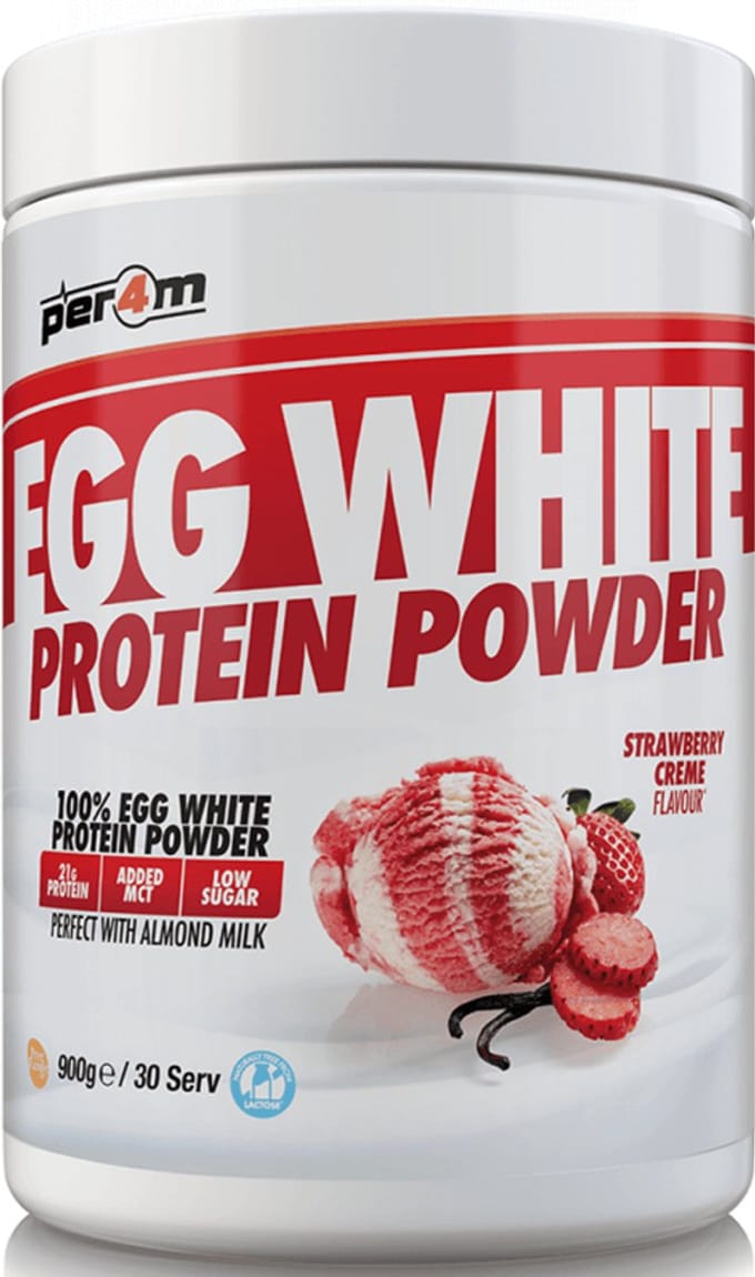 Per4m Egg White Protein Powder (900g) Strawberry Creme - Eiwitten - Ei-eiwit