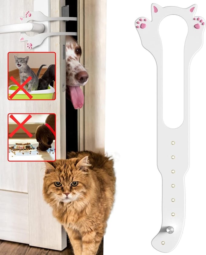Katten Deurstopper - Huisdier Deur - Honden Buiten Houden - 8 Instelbare Maten - 3.8-20.3cm - Wit