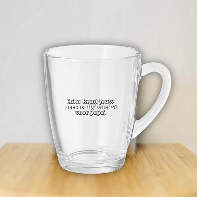 Papa cadeau – Glazen theemok 300ml met eigen tekst – Gepersonaliseerd cadeau – Vaderdag cadeau met tekst
