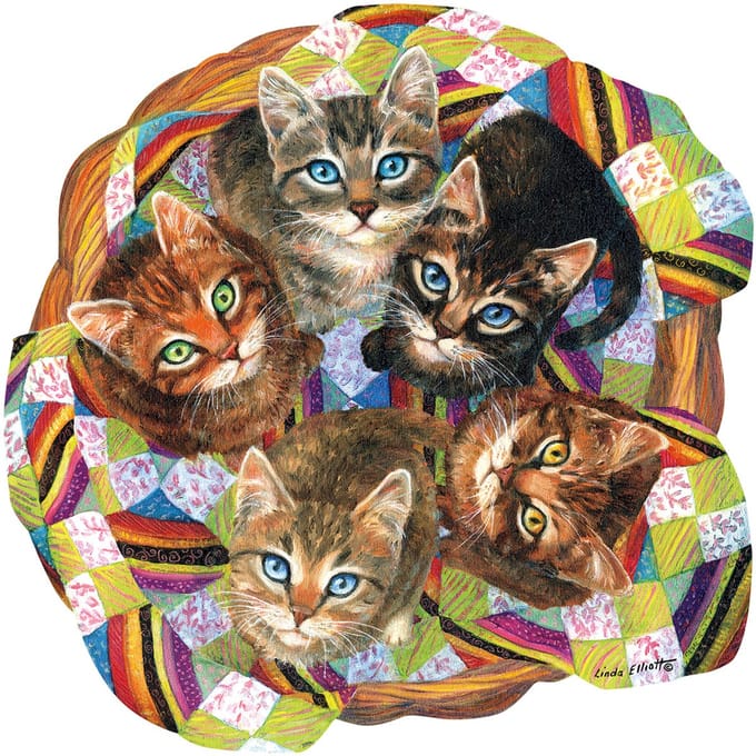 SunsOut puzzel kattenmand legpuzzel Linda Elliot 750 stukjes karton.