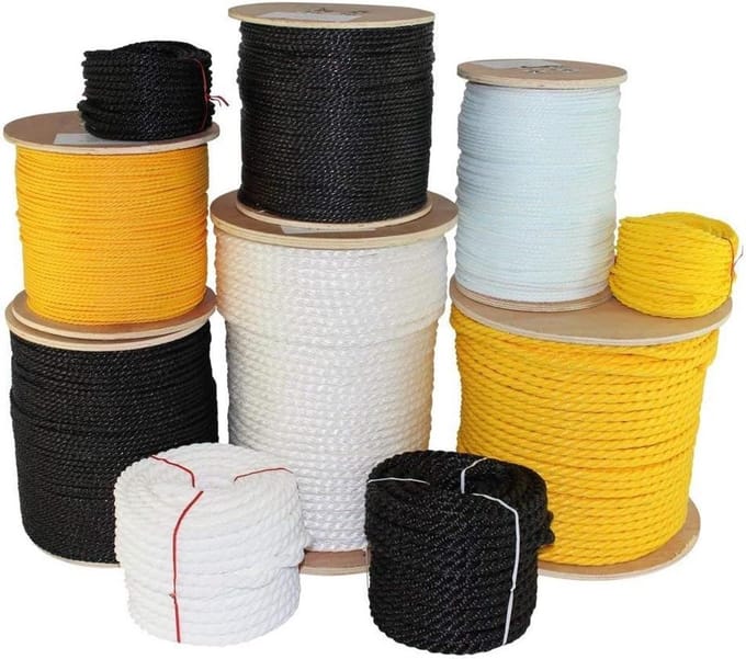 Polypropyleen Touw - Plastic Koord - Meertouwen & Kabels - Drijft in water - 3/8" x 100' - Wit