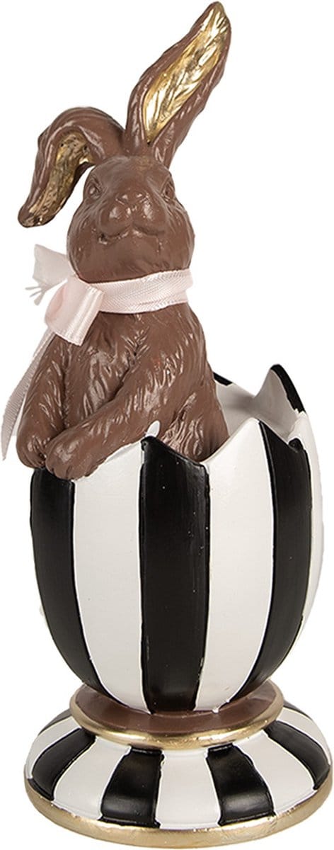 Clayre & Eef Decoratie Beeld Konijn 19 cm Bruin Polyresin