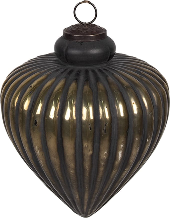 Clayre & Eef Kerstbal Overig Ø 14x13 cm Zwart Glas Kerstballen