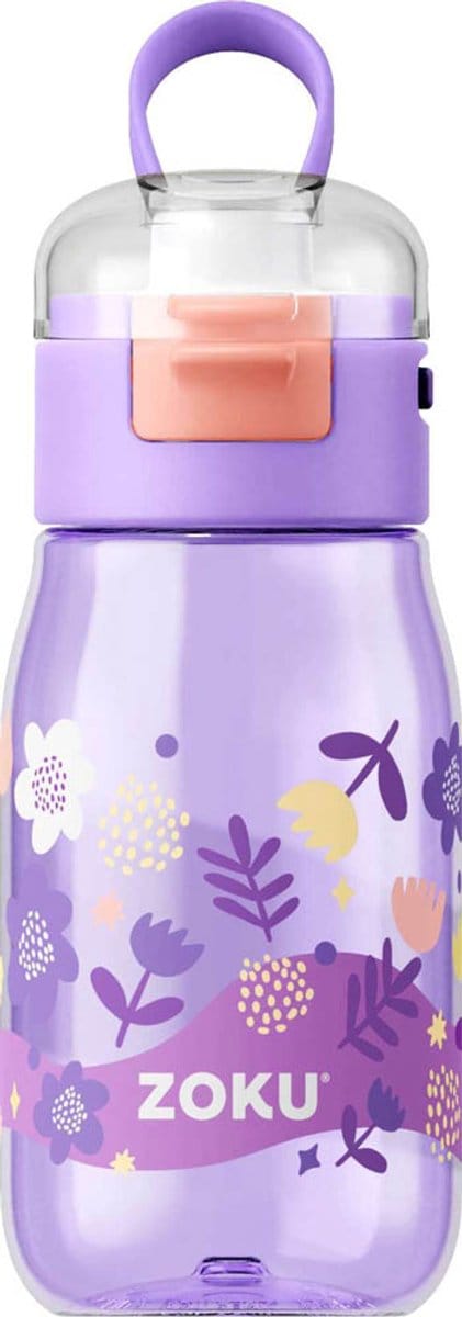 Zoku - Drinkbeker Kids Flip 475 ml Flowers - Polypropyleen - Roze
