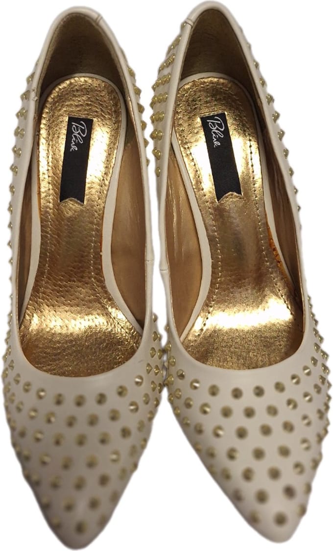 BLINK`-PUMPS-WHITE-STUDS-HEEL10CM-SIZE 39