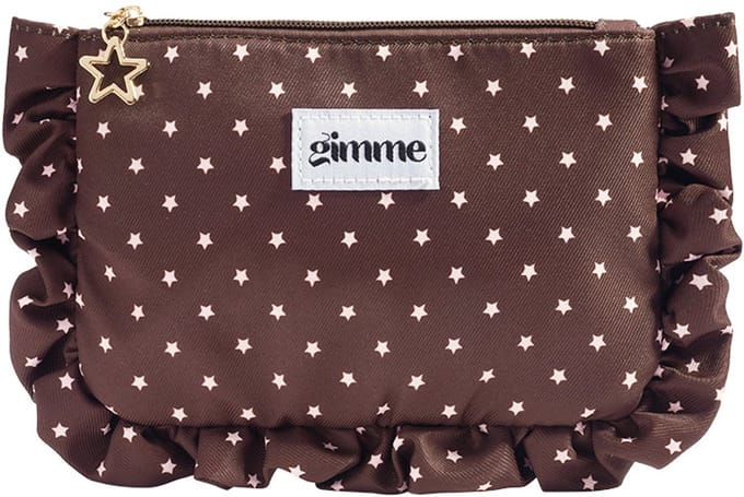 Make-up Tas | bruin - witte sterren | roezels | Yehwang