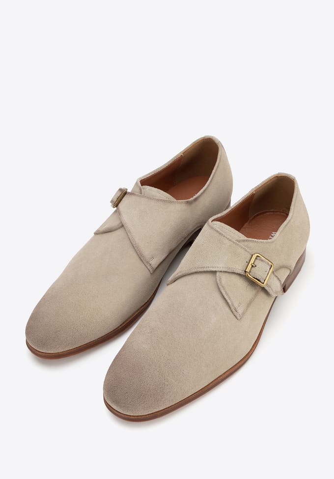 Wittchen beige suède leren monniksschoenen voor heren