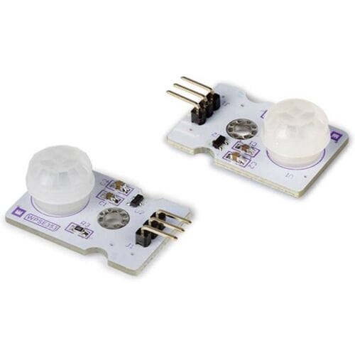 Whadda Micro PIR-bewegingssensor, module, 3.3-5 VDC, detectieafstand 4 m, detectiehoek 100°, 2 stuks, wit