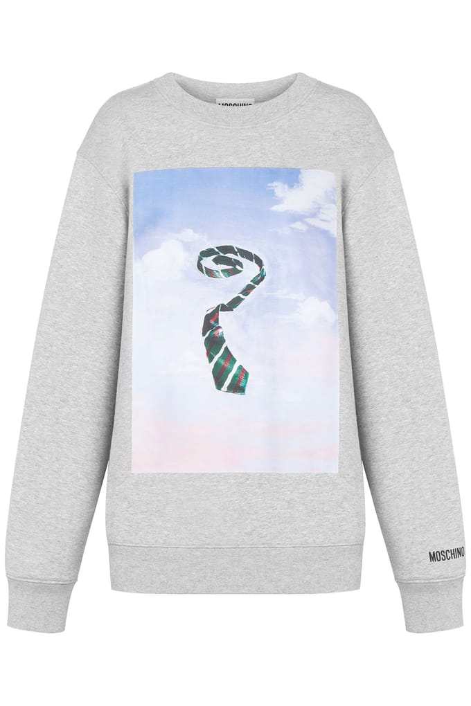 Moschino Organic Cotton Sweatshirt Ceci N'est Pas Une Ties Grey Taglia: M | Maglioni a maglia Outlet | Donna | Grigio