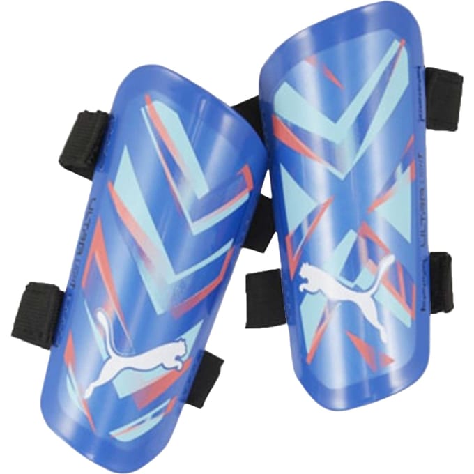 Puma Ultra lichte scheenbeschermers met dubbele riemen (Blauw/Pepermunt)
