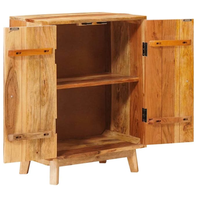 vidaXL - Opbergkasten - met - plank - Bruin - 55 - x - 35 - x - 75 - cm - Massief - Mango - Hout
