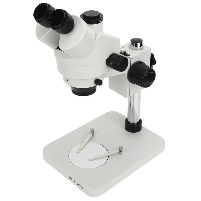 Trinoculair Stereoscopisch Elektronenmicroscoop Verstelbare Vergroting Laboratorium Observatiegereedschap