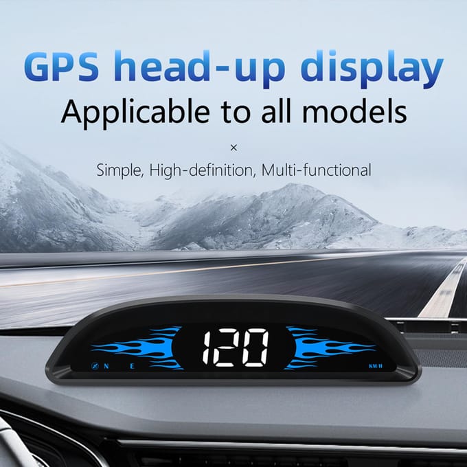 Auto HUD Head-up Display Digitale GPS-navigatie Snelheidsmeter GPS Dual System-scherm met zwart