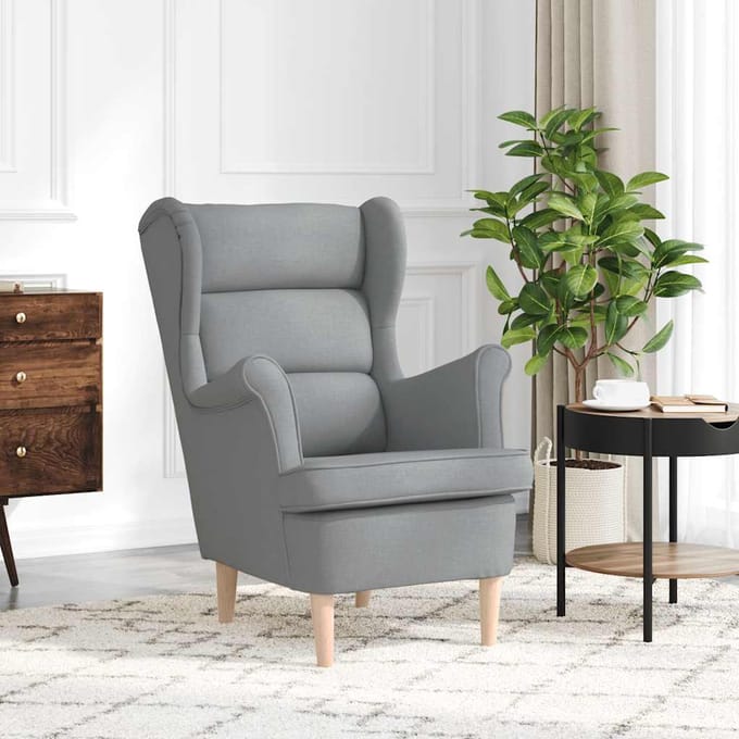 vidaXL - Fauteuil - 74x84x100 - cm - stof - lichtgrijs
