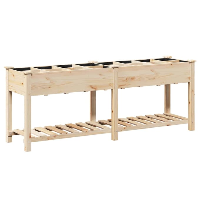 vidaXL - Plantenbak - Beige - 203,5 - x - 53 - x - 76,5 - cm - Massief - Vurenhout