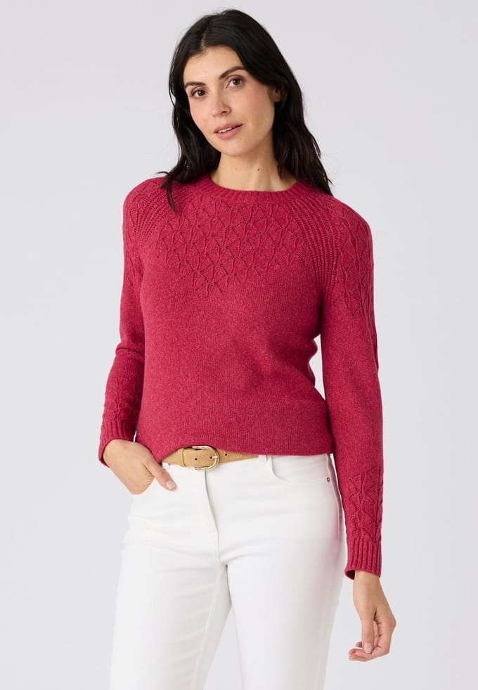 Damart - Trui van sierlijk tricot - Dames - Rood - XS