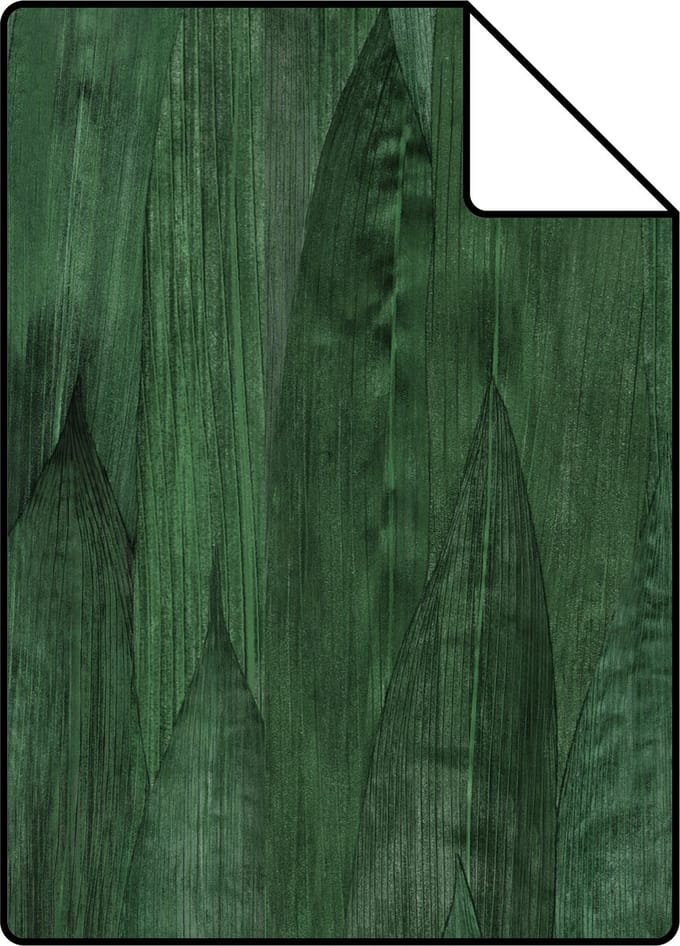 Proefstaal ESTAhome behang bladeren emerald groen - 26.5 x 21 cm - 138988-S