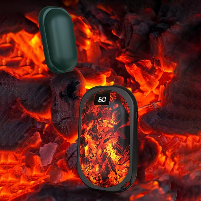 2-in-1 draagbare handwarmers met 3 instelbare temperaturen USB oplaadbare handverwarmer Powerbank 5000mAh groen