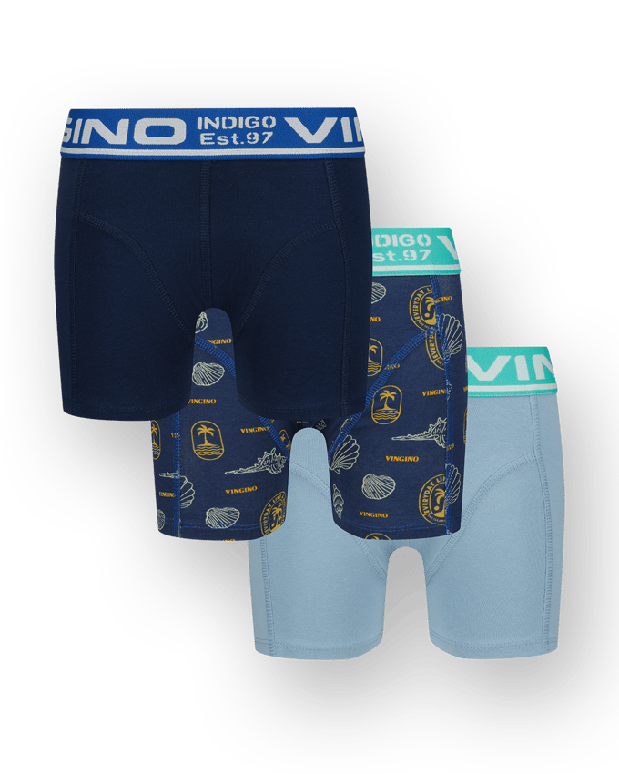 Vingino Boys B-so26 Sea 3 Pack Boxer Dusk Blue Talla: L | Ropa Interior Outlet | Unisex | Azul